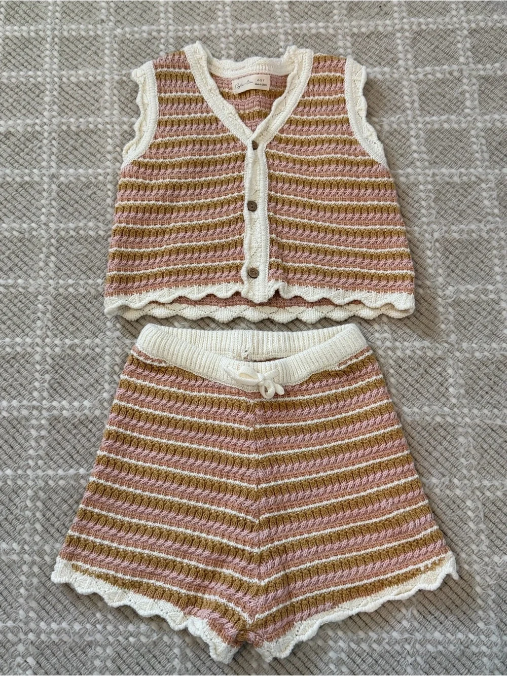 NWOT Rylee + Cru Striped Knit Two-Piece Tank & Shorts Set - 4-5Y
